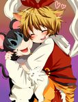  animal_ears bad_id bad_pixiv_id blonde_hair cosplay disney grey_hair hair_ornament hug mickey_mouse mouse_ears mouse_tail nazrin nazrin_(cosplay) pun2 shawl short_hair tail toramaru_shou touhou trembling 