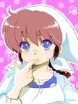  apron blue_eyes braid face finger_to_mouth genderswap genderswap_(mtf) hoshino_lala ranma-chan ranma_1/2 red_hair saotome_ranma single_braid solo tasting 