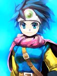  bad_id bad_pixiv_id belt black_hair blue_eyes cape circlet dragon_quest dragon_quest_iii roto short_hair solo zakki 