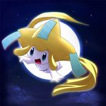  full_moon gen_3_pokemon happy jirachi moon night no_humans pokemon pokemon_(creature) solo ukan_muri 