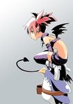  back bad_id bad_pixiv_id disgaea earrings etna jewelry kaeru_kenshi prinny red_hair solo twintails wings 