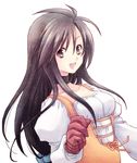  bad_id bad_pixiv_id brown_eyes brown_hair final_fantasy final_fantasy_ix garnet_til_alexandros_xvii gloves long_hair low-tied_long_hair niwa_toriko smile solo white_background 