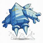  commentary english_commentary ice looking_at_viewer mistray-art no_humans numbered pokemon pokemon_(creature) regice signature simple_background solo white_background 