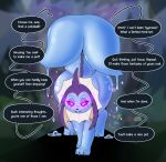 2025 ambiguous_gender claws dialogue digital_media_(artwork) eeveelution english_text female_(lore) feral generation_1_pokemon glowing glowing_eyes hi_res hypnotizing_viewer looking_at_viewer maynara nintendo open_mouth pokemon pokemon_(species) simple_background smile solo spiral spiral_eyes standing tail text vaporeon vava_(maynara)