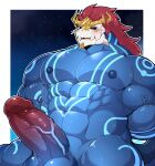 abs absurd_res anthro aurelion_sol_(lol) balls barazoku biceps blue_body blue_eyes blush bone chobab_789 claws dragon eastern_dragon erection genitals hair hi_res humanoid_genitalia humanoid_penis league_of_legends male muscular muscular_anthro muscular_male mythological_creature mythological_scalie mythology nipples nude pecs penis riot_games scalie serratus simple_background skull skull_head smile solo tail tencent triceps vein veiny_muscles veiny_penis