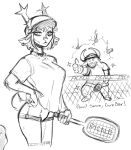  2025 2_horns 4_fingers 4chan_anon alternate_costume anthro antlers arm_hair asgore_dreemurr ball baseball_cap bent_arm bent_leg big_breasts big_horn biped black_and_white black_text body_hair boss_monster_(undertale) bottomless bottomless_anthro bottomless_female bottomwear bovid breasts caprine carol_holiday claws clothed clothed_anthro clothed_male clothing compliment curved_eyebrows curved_horn deer deltarune dialogue digital_drawing_(artwork) digital_media_(artwork) duo ear_piercing ear_ring empty_eyes english_text extended_arm eyebrow_through_hair eyebrows featureless_crotch female female_focus finger_claws fingers floppy_ears footwear fully_clothed fully_clothed_anthro fully_clothed_male gesture goat hair hairy_legs hand_gesture hand_on_hip hand_on_own_hip hat headgear headwear holding_object holding_tennis_racket horn humanoid_hands iris legband looking_at_another looking_at_viewer lop_ears male mammal mature_anthro mature_female mature_male monochrome mouth_closed new_world_deer open_mouth open_smile piercing pupils reindeer ring_piercing shirt shoes short_hair shorts smile smiling_at_another snout sport standing t-shirt talking_to_another tennis tennis_ball tennis_racket term_of_endearment text thighband three-quarter_view thumbs_up topwear translucent translucent_hair undertale_(series) unknown_artist wide_hipped_anthro wide_hipped_female wide_hips 