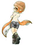  ass beanie bike_shorts boots domino_mask fangs from_behind full_body hat inkling kneepits leg_up long_hair looking_back mask monster_girl open_mouth orange_eyes orange_hair paint panties pantylines pointy_ears see-through shirt shishou_(xxsisyou) shorts simple_background solo splatoon_(series) splatoon_1 standing tentacle_hair underwear walking wet wet_clothes wet_shirt wet_shorts white_background white_panties white_shirt 