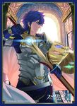  alternate_costume armor blue_eyes blue_hair fire_emblem fire_emblem:_kakusei glowing glowing_weapon krom male_focus official_art shield solo sword 