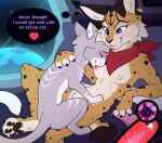 2025 animal_genitalia anthro anthro_on_feral bed bestiality blue_eyes blush bodily_fluids breast_lick breast_play breasts clothing cum cum_in_uterus cum_in_vagina cum_inside domestic_cat duo ejaculation english_text felid feline felis female female_on_feral female_penetrated feral feral_penetrating from_front_position fur furniture genital_fluids genitals grey_body grey_fur haiiroyuki_(zekeofgods) handkerchief hi_res impregnation internal kerchief licking lying lying_on_bed lynx male male/female male_on_top mammal medium_breasts meraence miyu_(star_fox) nintendo nipples on_back on_bed on_top panties penetration pillow sex space spacecraft star_fox text tongue underwear uterus vaginal vaginal_penetration vehicle white_body white_fur yellow_body