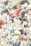  annotated ball black_hair brown_hair captain_tsubasa gloves hat highres hiro_(minorstar) hyuuga_kojirou ishizaki_ryou izawa_mamoru jitou_hiroshi kishida_takeshi kisugi_teppei long_hair matsuyama_hikaru misaki_tarou misugi_jun morisaki_yuuzou multiple_boys nitta_shun oozora_tsubasa sano_mitsuru sawada_takeshi short_hair shorts soccer soccer_ball soccer_uniform sorimachi_kazuki souda_makoto sportswear tachibana_kazuo tachibana_masao takasugi_shingou taki_hajime telstar urabe_hanji wakabayashi_genzou wakashimazu_ken 