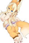  blue_eyes canine clothing eyewear footwear fox fur glasses hair havemoon kemono kishibe legwear mammal orange_fur panties school_uniform schoolgirl shoes stockings underwear white_hair 