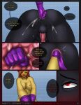 5_fingers abs ahegao all_fours anal anal_fisting anal_penetration anthro anus balls bangs belly black_balls black_body black_fur blush bodily_fluids breasts butt close-up clothing collar colored_nails comic comic_panel cum cum_on_butt cum_string dialogue digital_media_(artwork) duo eliana-asato english_text erection feast felid fingers fisting fisting_partner foreskin forskin front_view fur genital_fluids genitals gloves gynomorph gynomorph_(lore) hair handwear hi_res humanoid_genitalia humanoid_penis inside internal internal_anal intersex jen_(eliana-asato) latex latex_clothing latex_gloves latex_handwear long_hair long_tail looking_at_another looking_pleasured male male_penetrated mammal matt_(eliana-asato) multicolored_body multicolored_fur muscular muscular_anthro muscular_male nails nipples nude open_mouth orange_hair pantherine penetration penile penis pink_nipples pink_penis purple_clothing purple_gloves purple_handwear purple_latex red_eyes sex shower shower_room smile speech_bubble standing submissive submissive_male tail text tile yellow_body yellow_eyes yellow_fur