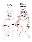 anthro bottomwear cherry_(gat0pussy24) clothing collar collar_tag domestic_cat felid feline felis femboy gat0pussy24 hair half-closed_eyes hi_res legwear long_hair male mammal narrowed_eyes nonbinary_(lore) shorts slightly_chubby slightly_chubby_anthro slightly_chubby_male solo spiked_collar spiked_tailband spikes stockings stubble sweater thick_thighs topwear wide_eyed wide_hips