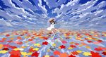  :d barefoot black_hair closed_eyes cloud day dress horizon leaf long_hair open_mouth original p0ckylo perfect_day_(supercell) reflection sky smile solo sundress supercell transparent transparent_umbrella umbrella white_dress 