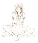  barefoot dress feet feet_together long_hair monochrome original sketch soles solo toes traditional_media yoshitomi_akihito 