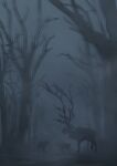  absurdres antlers creature elid_(girls'_frontline) fog forest girls'_frontline highres horns horror_(theme) monster moose nature night silhouette tagme user_xmfv3428 