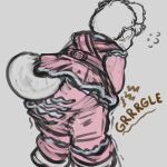 2020 absurd_res ambiguous_gender anthro black_nose blush blush_lines bodily_fluids bottomwear canid canine canis clean_diaper clenched_teeth clothed clothing diaper diaper_under_clothing domestic_dog dress floppy_ears flying_sweatdrops frilly frilly_clothing frilly_dress grey_background hair hi_res imminent_feces lock_symbol ludis-luteo male_(lore) mammal panicking pants pink_bottomwear pink_clothing pink_dress pink_pants portrait rumbling_stomach simple_background solo sound_effects sweat sweatdrop tail teeth three-quarter_portrait three-quarter_view vowelless vowelless_sound_effect wearing_diaper