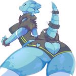  anthro big_breasts big_butt blue_scales breasts butt clothed clothing covered_nipples dragon eyes_closed female huge_butt imago_ic kemono leggings legwear mammal nipples plain_background presenting presenting_hindquarters puffy_nipples reptile scalie skimpy smile solo thick_thighs tight_clothing wide_hips 