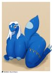absurd_res animal_humanoid anthro blue_body breasts female gecko gecqua hi_res humanoid lizard nintendo non-mammal_breasts pokemon pokemon_(species) reptile scalie scalie_humanoid snilkysnacc solo