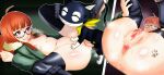 absurd_res animal_genitalia anthro atlus bodily_fluids boots breasts butt butt_focus clothing cum cum_from_vagina cum_in_vagina cum_inside domestic_cat duo eyewear felid feline felis female footwear futaba_sakura genital_fluids genitals glasses hair hairy_vulva hi_res human jacket jasontheblend long_hair male male/female mammal megami_tensei morgana_(persona) penetration persona_(series) persona_5 red_hair sega shoes small_breasts topwear vaginal vaginal_penetration