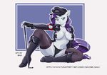  2015 anthro anthrofied big_breasts blue_eyes boots breasts clothed clothing equine female fingerless_gloves footwear friendship_is_magic gloves hair hat horn long_hair looking_at_viewer mammal my_little_pony navel pasties purple_hair rarity_(mlp) simone-sam sitting smile solo spread_legs spreading underwear unicorn white_skin 
