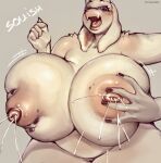 2_horns 5_fingers ambiguous_gender anthro areola arm_tuft artist_name belly big_breasts big_nipples biped black_eyebrows black_fingernails black_nails blush blushing_profusely bodily_fluids boss_monster_(undertale) bovid breast_grab breast_squeeze breastmilk breasts caprine claws colored_fingernails colored_nails curved_eyebrows duo ear_tuft eyebrows eyelashes eyewear eyewear_only fangs female female/ambiguous finger_claws fingernails fingers floppy_ears fur fur_tuft genitals glasses glasses_only glistening glistening_areola glistening_body glistening_breasts glistening_face glistening_fangs glistening_fingernails glistening_fur glistening_hands glistening_lips glistening_nails glistening_nipples glistening_tongue goat grabbing_from_behind grey_background grey_body grey_skin hand_on_another's_breast hand_on_breast hi_res horn huge_breasts humanoid_hands innie_vulva lactating legs_together light_areola light_body light_fur light_nipples light_skin lips long_ears long_eyelashes looking_at_breasts looking_at_own_breasts looking_at_self looking_down looking_down_at_breasts looking_down_at_self lop_ears mammal markings mature_anthro mature_female milk mole_(marking) mole_on_breast montgomery_glands mostly_offscreen_ambiguous mostly_offscreen_character nails navel nipple_dip nipples nude nude_anthro nude_female open_mouth petroverr pink_areola pink_blush pink_inner_ear pink_nipples pink_tongue projectile_lactation puffy_areola pupils purple_eyewear purple_glasses rectangular_glasses shoulder_tuft simple_background slightly_chubby slightly_chubby_anthro slightly_chubby_female snout sound_effects squeezing squish_(sound_effect) standing surprised teeth text thick_bottom_lip thick_thighs three-quarter_view tongue toriel tuft undertale undertale_(series) vulva wearing_glasses white_body white_breasts white_claws white_ears white_fur white_horn