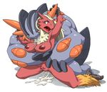  anthro avian blaziken blue_eyes breasts cum cum_inside female male male/female mega_evolution mega_swampert nintendo nipples nude pok&eacute;mon swampert toomanyboners video_games 