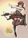  ankle_boots bike_shorts boots bow_(weapon) brown_eyes brown_hair crossbow headband headgear kantai_collection looking_at_viewer md5_mismatch short_hair skirt solo taihou_(kantai_collection) thighhighs weapon zola_chen 
