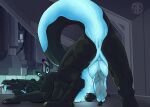 absurd_res alien almost_fully_inside ambiguous_gender ambiguous_prey animal_genitalia animal_penis anus artist_logo ashkor ass_up bedroom_eyes bioluminescence black_body blue_anus blue_body blue_countershading blue_eyes blue_penis blue_tongue bodily_fluids body_outline butt claws cock_vore countershade_tail countershading curved_tail dinosaur dromaeosaurid drooling duo erection extreme_size_difference feet feral feral_pred feral_prey genital_slit genitals glistening glistening_genitalia glistening_penis glowing grey_claws hand_on_belly head_first hi_res hratr imprint inside inside_penis jack_(le_jack) laboratory larger_feral larger_male larger_pred living_insertion logo looking_at_another looking_back looking_back_at_another looking_pleasured male male/ambiguous male_pred markings multi_arm multi_leg multi_limb narrowed_eyes open_mouth orange_claws orange_markings orange_toe_claws paws penile penis prehistoric_species raised_tail rear_view reptile saliva saurischian scalie seductive sharp_teeth size_difference slit_penis smaller_ambiguous smaller_feral spiked_penis spikes spikes_(anatomy) tail teeth theropod toe_claws tongue tongue_out translucent translucent_penis urethral_bulge vore