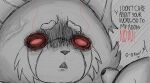 2025 aggretsuko anthro black_text bulging_eyes canid canine command digital_drawing_(artwork) digital_media_(artwork) duo english_text facial_markings female female_anthro fur head_markings hi_res lolbear_9 male male/female mammal markings mature_anthro mature_female raccoon_dog red_text retsuko's_mother sanrio tanuki text vein