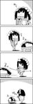  camera cart comic commentary greyscale hat hat_ribbon highres kimeemaru monochrome no_humans pom_pom_(clothes) ribbon scarf shameimaru_aya smile tani_takeshi tokin_hat touhou translated yukkuri_shiteitte_ne 