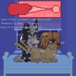 abdominal_bulge afghan_hound aged_up anthro bed bedroom bedroom_eyes bedroom_sex black_body black_fur blinds bluey_(series) bodily_fluids border_collie broken_pixel canid canine canis cervix collie dialogue digital_media_(artwork) doggystyle dokapi domestic_dog duo female from_behind_position fur furniture genital_fluids genitals hair heart_eyes heart_symbol herding_dog hi_res hunting_dog indy_(bluey) inflation internal internal_vaginal mackenzie_(bluey) male male/female mammal messy messy_fur messy_hair moon name_in_dialogue narrowed_eyes pastoral_dog penetration penile penile_penetration penis penis_in_vagina pixel_(artwork) pixelated pixelated_background raised_leg red_eyes seductive sex shaded sheepdog short_penis sighthound sound_effects text thick_penis uterus vaginal vaginal_penetration white_body white_fur window yellow_body yellow_fur