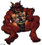  anthro bulge clothing dragon fileossur front_view grin horn looking_at_viewer male muscles nipple_piercing nipples pecs piercing pubes reclining rossciaco scalie shirt signature sitting sketch solo speedo spread_legs spreading swimsuit tank_top vein vpl 