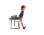  backpack bad_id bad_tumblr_id bag black_hair brown_eyes desk from_side full_body hair_ornament idolmaster idolmaster_cinderella_girls mary_janes randoseru sasaki_chie school_desk shoes short_hair socks solo standing teiryoku_lolita transparent_background 