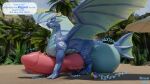16:9 2026 3d_(artwork) ball balls balls_expansion beach beach_ball big_balls big_penis blender_(artwork) blue_body blue_scales bonzaipalmtree dialogue digital_media_(artwork) dragon english_text expansion feral genital_expansion genital_growth genitals growth hi_res huge_balls huge_penis hyper hyper_balls hyper_genitalia hyper_penis inflatable knot knotted_penis looking_at_viewer male mythological_creature mythological_scalie mythology onomatopoeia parasol penile_spines penis penis_expansion scales scalie smile smiling_at_viewer smirk smirking_at_viewer solo sound_effects spread_wings standing tail talking_to_viewer text tropical widescreen wings zai_(bonzaipalmtree)