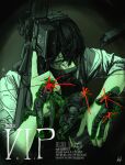 1girl ak-74m akm ar-15 assault_rifle black_hair commentary earphones english_commentary english_text gun highres holding holding_magazine_(weapon) holding_weapon imponte1232 kalashnikov_rifle looking_to_the_side magazine_(weapon) mask mouth_mask rifle shirt short_hair solo v.i.p._(mikumikudance_video) weapon white_shirt 