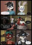 3d_(artwork) alternative_fashion angry anthro armpit_hair axel_(striped_sins) bedroom black_hair blue_body blue_eyes blue_fur body_hair bottomwear boxers_(clothing) brother_(lore) brother_and_sister_(lore) bulge canid canine clenched_teeth clothed clothing comic comic_book comic_panel cravat crotch_tuft determined dialogue digital_media_(artwork) door duo emo emo_haircut english_text felix_(striped_sins) female floppy_ears fox fur hair hi_res jewelry june_(striped_sins) lagomorph leporid male mammal necklace paws pillow procyonid pubes purple_body purple_eyes purple_fur rabbit raccoon roommate ryder_(striped_sins) scarf shirt sibling_(lore) sister_(lore) striped_sins sweater t-shirt tank_top teeth text topless topwear tuft underwear upset url white_hair willitfit