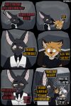  2026 5_fingers 6_panel_comic :< angry anthro argument artist_name balthy_(suitedwolfie) bat big_ears biped black_body black_clothing black_eyebrows black_fur black_hair black_nose black_shirt black_topwear blonde_hair bodily_fluids brown_body brown_ear_tips brown_fur brown_nose bump button_(fastener) cain_(suitedwolfie) canid canine canis ceiling cheek_tuft close-up clothing comic crying detailed_background digital_drawing_(artwork) digital_media_(artwork) dipstick_ears ear_markings ear_piercing ears_back ellipsis emotional_damage exclamation_point eye_bags eye_contact eye_through_hair eyebrow_through_hair eyebrows eyelashes eyelashes_through_hair eyewear facial_tuft fangs fingers five_o'clock_shadow floor fox fur glasses glasses_askew gloves_(marking) gold_(metal) gold_button_(fastener) gold_glasses gold_jewelry gold_piercing gold_watch grabbing_head grey_body grey_fur grey_hair grey_inner_ear_fluff group hair hand_holding head_bump head_tuft hi_res inner_ear_fluff inside interrupted_speech jealous jewelry k_(suitedwolfie) looking_at_another looking_at_viewer male male/male mammal markings mole_(marking) multicolored_ears northwestern_wolf onomatopoeia open_mouth piercing pink_eyes pink_sclera pink_tongue pivoted_ears pupils question question_mark raised_eyebrows red_fox red_text shirt shocked slit_pupils smug snout sound_effects standing suit suit_jacket suitedwolfie surprised tears teeth text tongue topwear translucent translucent_hair trio true_fox tuft upset wall_(structure) watermark wearing_glasses white_body white_clothing white_eyes white_fur white_inner_ear_fluff white_markings white_sclera white_suit wingless_bat wolf yelling yellow_body yellow_ears yellow_fur yellow_text 