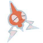  chibi chibi_only closed_eyes closed_mouth commentary_request full_body pokemon pokemon_(creature) pokemon_focus rotom rotom_(normal) signature simple_background smile solo t_tsudaka white_background 