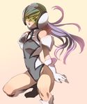  female gradient gradient_background helmet leotard long_hair lou_roux shinkon_gattai_godannar!! small_breasts solo tinyjoy wind 