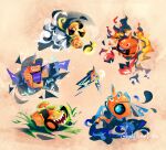  +++ :o absurdres blue_eyes fire full_body grass green_eyes highres holytunafish no_humans open_mouth pokemon pokemon_(creature) pokemon_focus purple_eyes red_eyes rotom rotom_(fan) rotom_(frost) rotom_(heat) rotom_(mow) rotom_(normal) rotom_(wash) sharp_teeth smile teeth twitter_username water wind yellow_eyes 