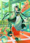  1girl :3 absurdres animal_ears animal_hair_ornament apron banken_(inui_toko) black_boots black_choker black_hair black_kimono black_sash black_tail blush boots breasts bubble character_doll choker clawed_boots closed_mouth commentary_request crane_game dog_ears dog_girl dog_tail doll ferris_wheel flower frilled_apron frilled_skirt frills full_body furisode_sleeves green_sky hair_flower hair_ornament heterochromia highres inflatable_toy inui_toko inui_toko_(1st_costume) japanese_clothes jungle_gym kimono large_teddy_bear long_hair long_skirt looking_to_the_side low_twintails maid maid_headdress monorail nijisanji nishinodashi obi obiage obijime orange_eyes oversized_object paw_print pleated_skirt racetrack red_eyes red_skirt sash skirt sky small_breasts smile solo tail twintails very_long_hair virtual_youtuber wa_maid waist_apron walking white_apron white_headdress 
