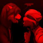 1:1 accessory after_kiss anthro bdsm black_stripes blake_wide blindfold bodily_fluids bondage bondage_gear bound business_suit chin_piercing claws clothing collar collar_pull covered_eyes crying dark_stripes degradation dialogue domestic_cat dominant dominant_anthro dominant_male duo ear_piercing ear_ring eyeless facial_hair facial_piercing facial_tuft fangs felid feline felis french_kissing fur goatee hair hi_res icado_zoyiee inner_ear_fluff kissing leash leashed_collar lion male male/male mammal mane mane_hair mind_break monochrome monotone_background multicolored_body multicolored_fur neck_tuft necktie open_mouth pantherine piercing red_light red_lighting red_theme ring_piercing saliva saliva_string sensory_deprivation sex_slave shirt side_view simple_background slave smile speech_bubble spiked_collar spikes striped_body stripes submissive submissive_anthro submissive_male suit tears teeth text tongue tongue_out topwear tuft whiskers