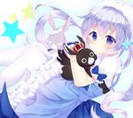  anko_(gochiusa) blue_eyes blue_hair gochuumon_wa_usagi_desu_ka? hair_ornament hairclip highres kafuu_chino long_hair looking_at_viewer magical_girl momoirone pantyhose solo x_hair_ornament 