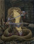  2015 anthro armor clothing cobra dark_natasha jewelry male melee_weapon outside reptile scalie snake solo sword weapon yellow_eyes 