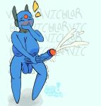 aroused big_breasts big_penis breasts ejaculation female genitals hand_covering_face hand_on_penis humanoid intersex iterator_(rain_world) looks_to_the_moon_(rain_world) masturbation penis rain_world solo vein veiny_penis vicular videocult
