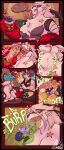  absurd_res alcohol bandai_namco bar_(food) bear beverage bodily_fluids bovid burping burping_up_clothing digestion_implied digimon digimon_(species) female female/female food food_fetish food_play hi_res loop_(loopachino) loopachino mammal messy_stomach micro reed_(asstralcow) rumbling_stomach size_difference stomach_acid vore wolvermon 