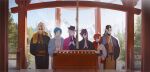  6+boys ahoge alternate_costume axel_syrios bag banzoin_hakka belt black_choker black_gloves black_hair black_happi black_hat black_kimono blonde_hair blue_hair blue_hands blue_happi box bracelet braid chain choker closed_eyes colored_extremities dagmellv day donation_box fur_scarf gavis_bettel gloves hair_down happi hat hatsumode highres holostars holostars_english holotempus japanese_clothes jewelry josuiji_shinri kimono long_hair machina_x_flayon male_focus medium_hair mountainous_horizon multicolored_hair multiple_boys new_year obi one_eye_closed orange_gloves orange_kimono orange_sash outdoors own_hands_together pink_hair pink_kimono praying purple_hair purple_kimono red_hair red_streaks regis_altare rope round_eyewear sash scarf shide shimenawa short_hair shrine side_braid single_braid streaked_hair studded_belt studded_bracelet sunglasses tree two-tone_kimono virtual_youtuber white_hair white_kimono 