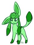  chibi cute eeveelution feral freeze-pop88 fur gamefreak glaceon green_eyes green_fur male nintendo pok&eacute;mon video_games 