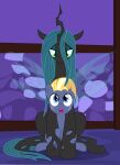  absurd_res badumsquish blonde_hair blue_eyes changeling_(mlp) duo earth_pony equid equine eyeshadow female feral friendship_is_magic green_eyes green_eyeshadow green_hair hair hasbro hi_res horn horse insect_wings looking_down looking_up makeup male mammal my_little_pony pony queen_chrysalis_(mlp) star_tracker_(mlp) wings 